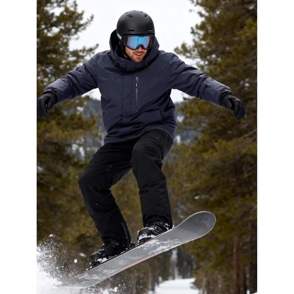 Men's Midnight Navy Waterproof Ski Snow Fleece Lined Warm Winter Rain Jacket
